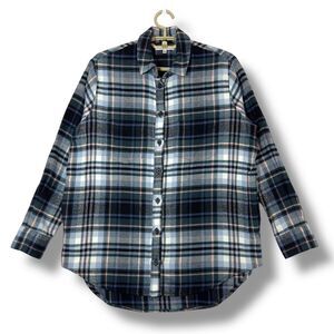 Madewell Plaid Flannel Button Down Shirt‎ Long Sleeve Oversized Winter size XS